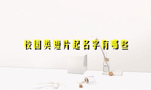 校园类短片起名字有哪些