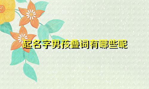 起名字男孩叠词有哪些呢