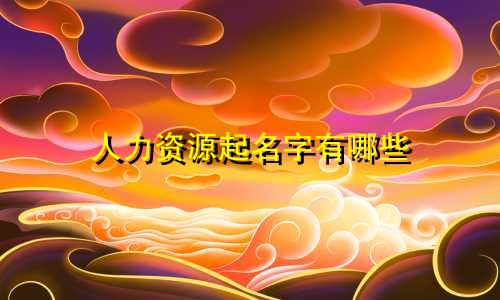 人力资源起名字有哪些
