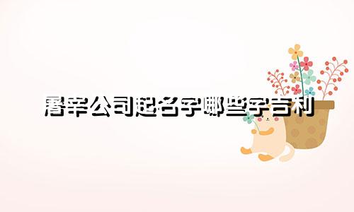 屠宰公司起名字哪些字吉利