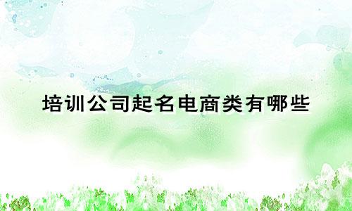 培训公司起名电商类有哪些