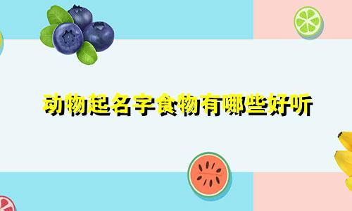 动物起名字食物有哪些好听
