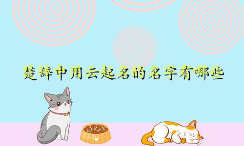 楚辞中用云起名的名字有哪些