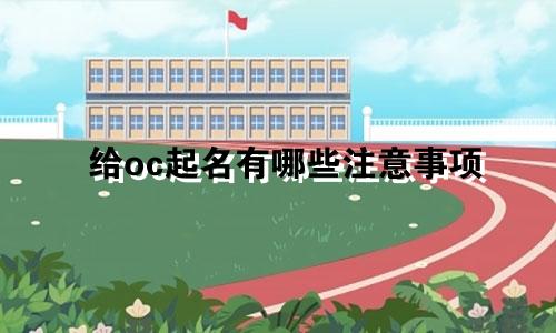 给oc起名有哪些注意事项