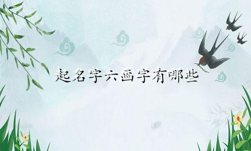 起名字六画字有哪些