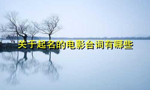 关于起名的电影台词有哪些