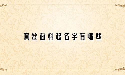 真丝面料起名字有哪些