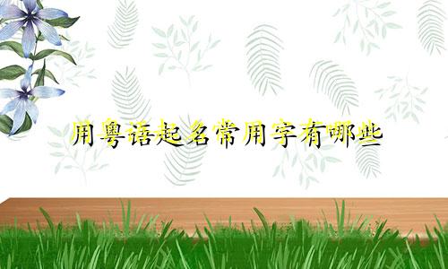 用粤语起名常用字有哪些