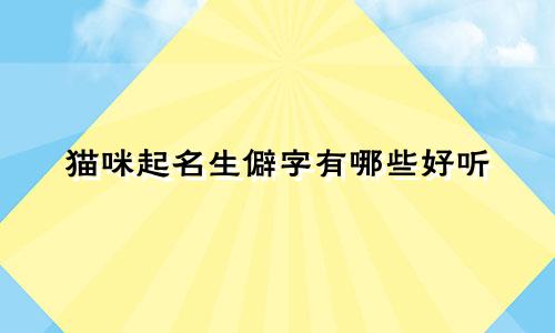 猫咪起名生僻字有哪些好听