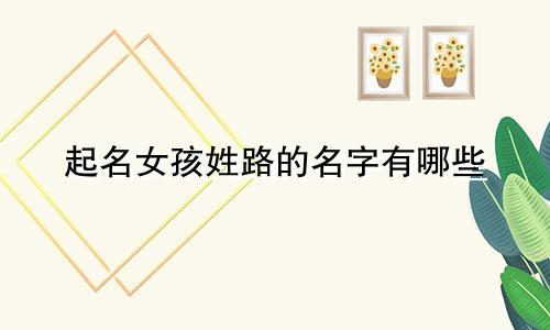 起名女孩姓路的名字有哪些