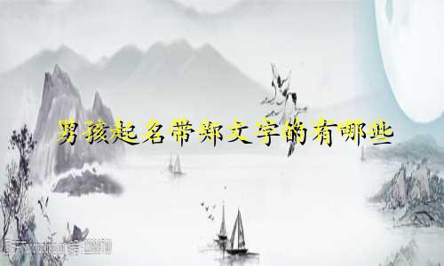 男孩起名带郑文字的有哪些