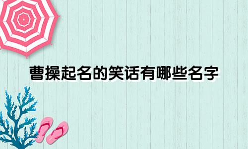 曹操起名的笑话有哪些名字