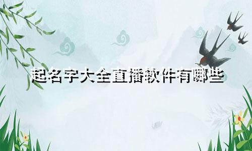起名字大全直播软件有哪些