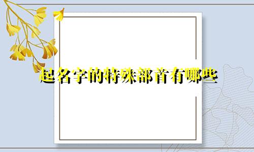 起名字的特殊部首有哪些