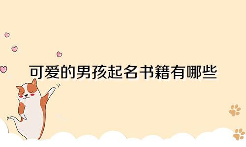 可爱的男孩起名书籍有哪些