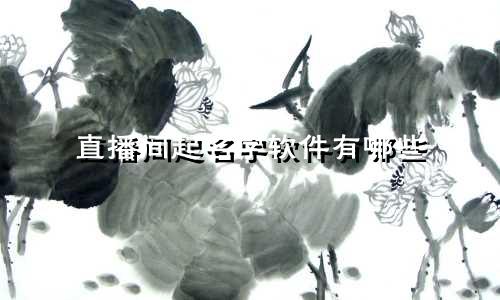 直播间起名字软件有哪些