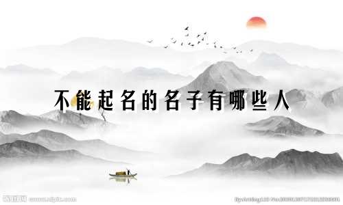 不能起名的名子有哪些人