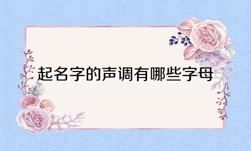 起名字的声调有哪些字母