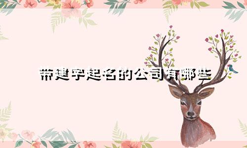 带建字起名的公司有哪些