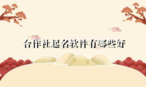 合作社起名软件有哪些好