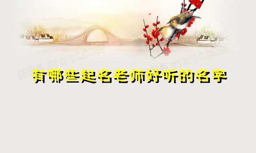 有哪些起名老师好听的名字