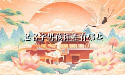 起名字男孩许姓有哪些