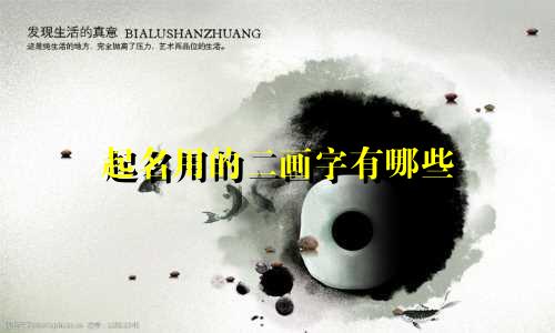 起名用的二画字有哪些