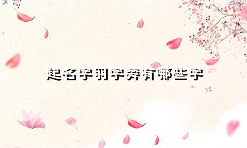 起名字羽字旁有哪些字