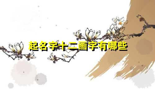 起名字十二画字有哪些