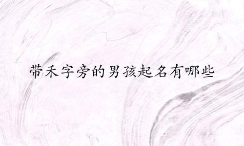 带禾字旁的男孩起名有哪些