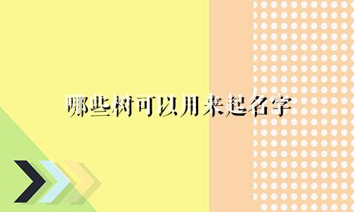 哪些树可以用来起名字