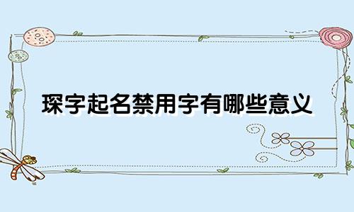琛字起名禁用字有哪些意义