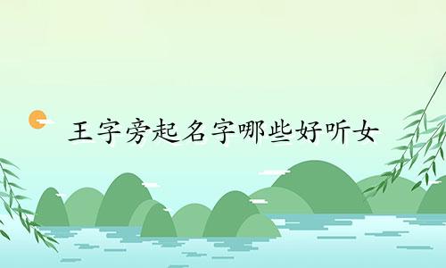 王字旁起名字哪些好听女