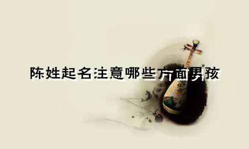 陈姓起名注意哪些方面男孩