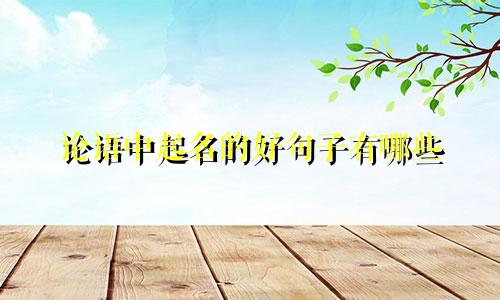 论语中起名的好句子有哪些
