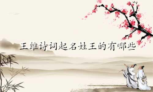 王维诗词起名姓王的有哪些