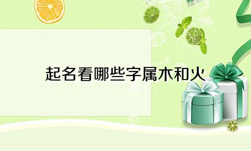 起名看哪些字属木和火