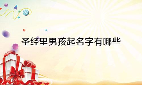 圣经里男孩起名字有哪些