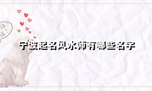 宁波起名风水师有哪些名字
