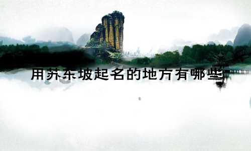 用苏东坡起名的地方有哪些