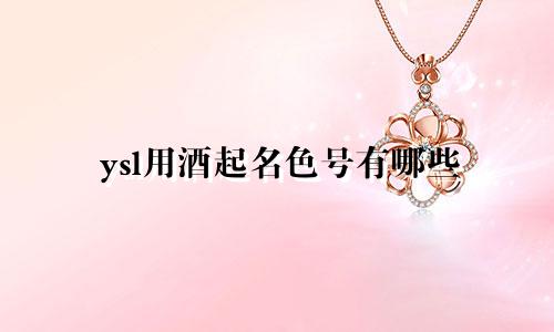 ysl用酒起名色号有哪些
