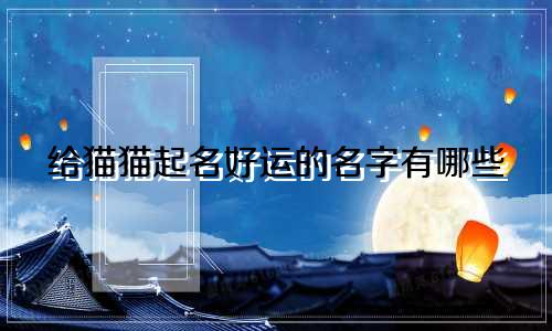 给猫猫起名好运的名字有哪些