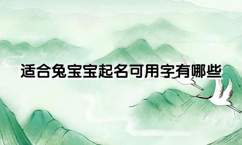 适合兔宝宝起名可用字有哪些