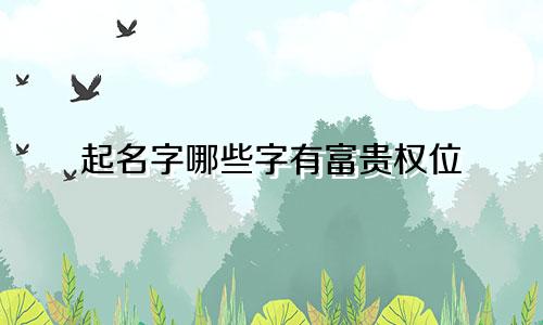 起名字哪些字有富贵权位