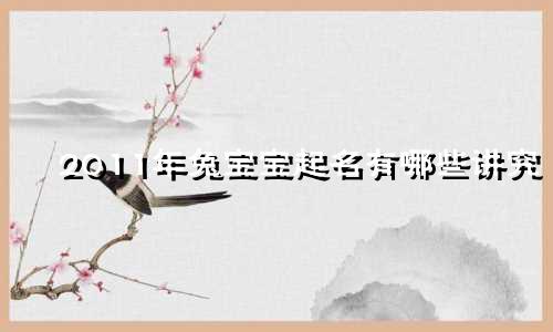 2011年兔宝宝起名有哪些讲究