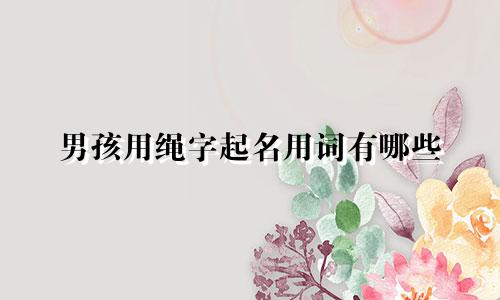 男孩用绳字起名用词有哪些