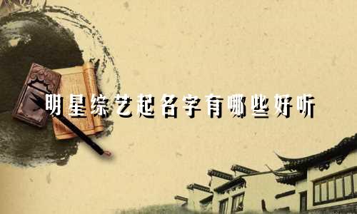 明星综艺起名字有哪些好听