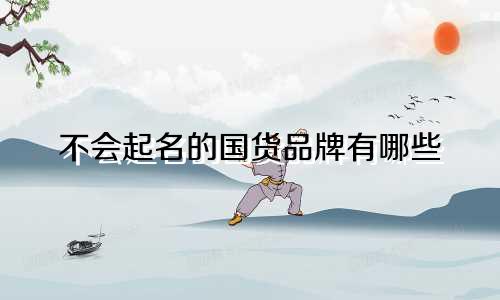 不会起名的国货品牌有哪些