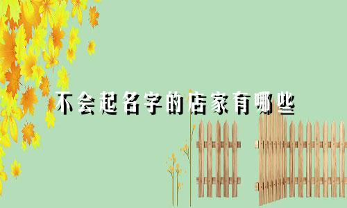 不会起名字的店家有哪些