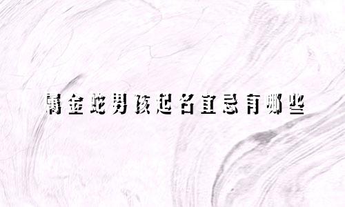 属金蛇男孩起名宜忌有哪些